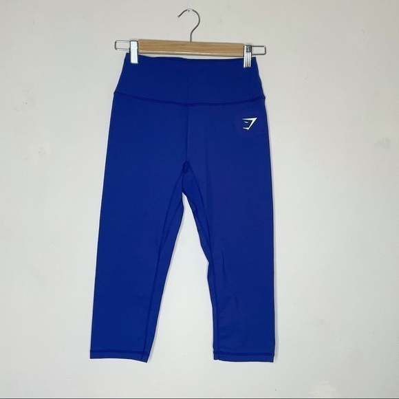 Gymshark Dreamy Cropped Leggings Blue Indigo XS - Picture 2 of 5